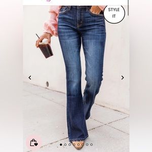 Pink lily flare jeans